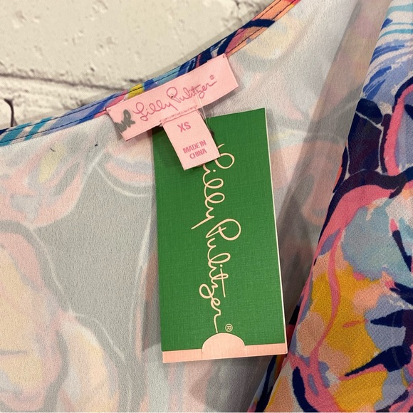 Lilly Pulitzer Womens Dress XS Marianna Nauti Navy Boho Bateau Wrap Midi NWT - Picture 6 of 9